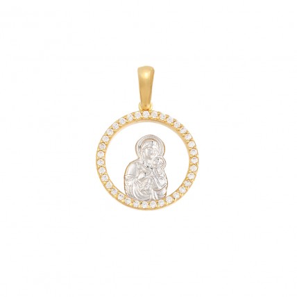 Δίχρωμο Μενταγιόν Παναγίτσα (P12 - ΝΧ1272)